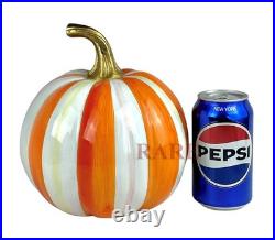Mackenzie-Childs Orange Stripe Small 10 Pumpkin Halloween New