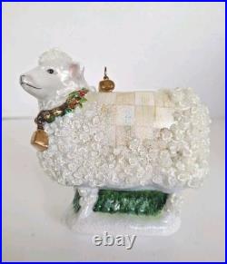 Mackenzie Childs Parchment Check Sheep Ornament withOriginal Box and Tag