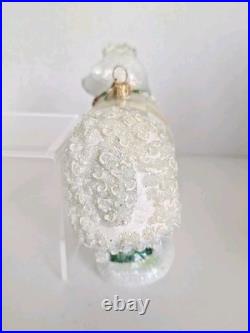 Mackenzie Childs Parchment Check Sheep Ornament withOriginal Box and Tag