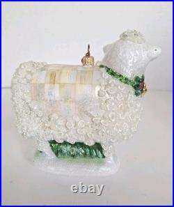 Mackenzie Childs Parchment Check Sheep Ornament withOriginal Box and Tag