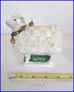 Mackenzie Childs Parchment Check Sheep Ornament withOriginal Box and Tag