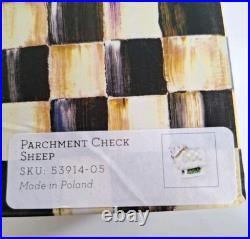 Mackenzie Childs Parchment Check Sheep Ornament withOriginal Box and Tag