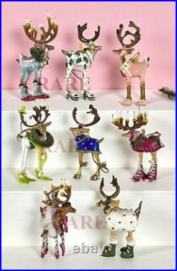 Mackenzie-Childs Patience Brewster Dash Away Reindeer Mini Ornaments New No Box