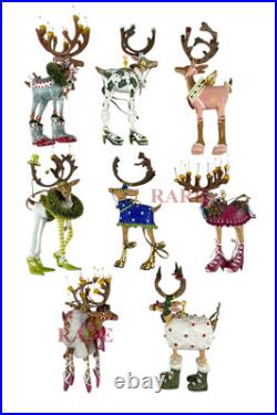Mackenzie-Childs Patience Brewster Dash Away Reindeer Mini Ornaments New No Box