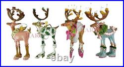 Mackenzie-Childs Patience Brewster Dash Away Reindeer Mini Ornaments New No Box