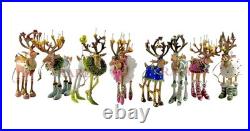 Mackenzie-Childs Patience Brewster Dash Away Reindeer Mini Ornaments New No Box