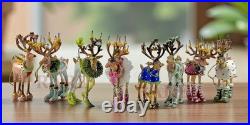 Mackenzie-Childs Patience Brewster Dash Away Reindeer Mini Ornaments New No Box