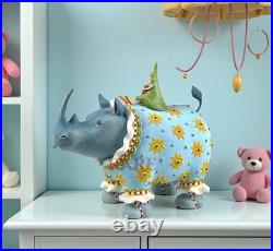 Mackenzie-Childs Patience Brewster Large Jambo Roberta Rhino Figure With Tree