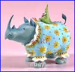 Mackenzie-Childs Patience Brewster Large Jambo Roberta Rhino Figure With Tree