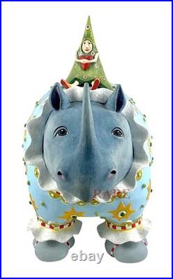 Mackenzie-Childs Patience Brewster Large Jambo Roberta Rhino Figure With Tree