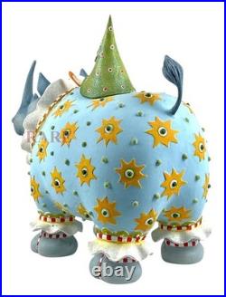 Mackenzie-Childs Patience Brewster Large Jambo Roberta Rhino Figure With Tree