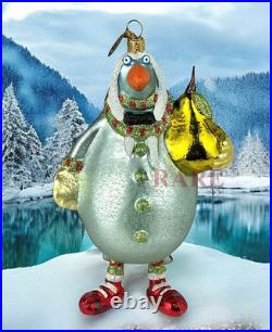 Mackenzie-Childs Patience Brewster Partridge With a Pear Glass Ornament New