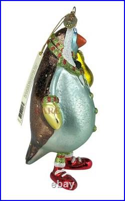 Mackenzie-Childs Patience Brewster Partridge With a Pear Glass Ornament New
