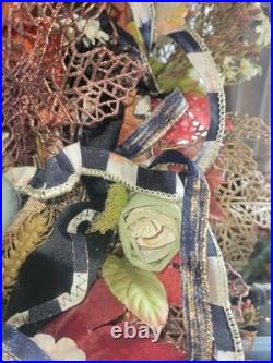 Mackenzie Childs Ribbon Spider Fall Halloween THANKSGIVING Holiday Door Wreath