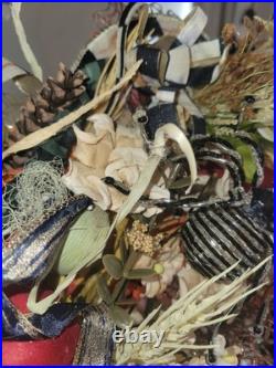 Mackenzie Childs Ribbon Spider Fall Halloween THANKSGIVING Holiday Door Wreath