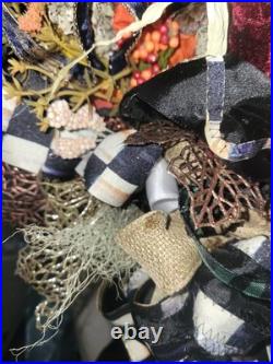 Mackenzie Childs Ribbon Spider Fall Halloween THANKSGIVING Holiday Door Wreath