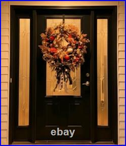 Mackenzie Childs Ribbon Spider Fall Halloween THANKSGIVING Holiday Door Wreath