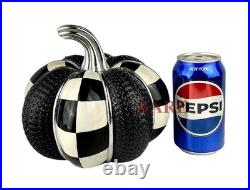 Mackenzie-Childs Spellbound Spider Pumpkin Black Silver Halloween New