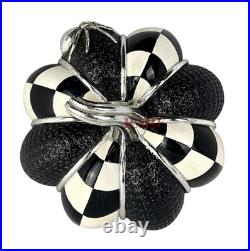 Mackenzie-Childs Spellbound Spider Pumpkin Black Silver Halloween New