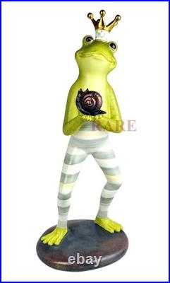 Mackenzie-Childs Sterling Check Fergal The Frog With Snail Décor New No Box
