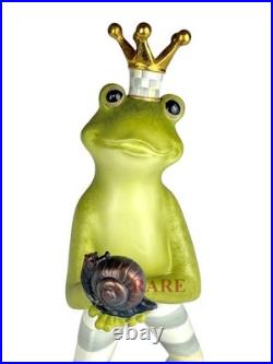 Mackenzie-Childs Sterling Check Fergal The Frog With Snail Décor New No Box