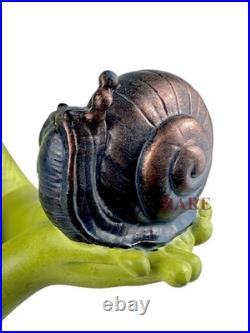 Mackenzie-Childs Sterling Check Fergal The Frog With Snail Décor New No Box