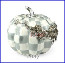Mackenzie-Childs Sterling Check Large Floral Garland Pumpkin Halloween New