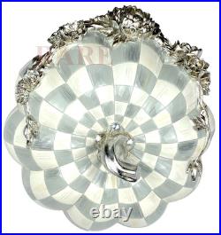Mackenzie-Childs Sterling Check Large Floral Garland Pumpkin Halloween New