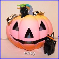 Mackenzie Childs Treat Or Treat Illuminated Jack O Lantern, New In Box
