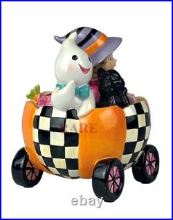 Mackenzie-Childs Trick or Treat Friend in Cart Pumpkin 7 Tall New No Box