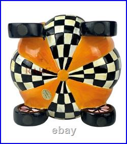 Mackenzie-Childs Trick or Treat Friend in Cart Pumpkin 7 Tall New No Box