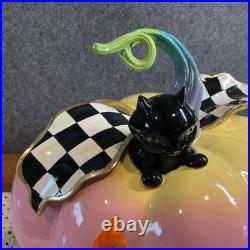 Mackenzie-Childs Trick or Treat Illuminated Jack O' Lantern Halloween Pink Rare