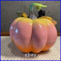 Mackenzie-Childs Trick or Treat Illuminated Jack O' Lantern Halloween Pink Rare