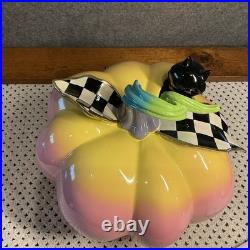 Mackenzie-Childs Trick or Treat Illuminated Jack O' Lantern Halloween Pink Rare