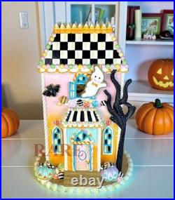 Mackenzie-Childs Trick or Treat Illuminated Sweets Mansion New Box