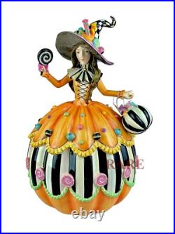 Mackenzie-Childs Trick or Treat Illuminated Witch Figurine 14.25 Tall New Box
