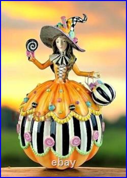 Mackenzie-Childs Trick or Treat Illuminated Witch Figurine 14.25 Tall New Box
