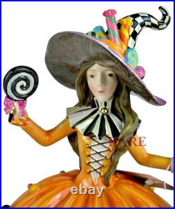Mackenzie-Childs Trick or Treat Illuminated Witch Figurine 14.25 Tall New Box