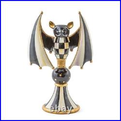 Mackenzie Childs courtly check bat spooky candle holder 10.5 H New in box