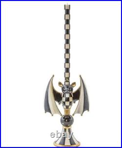 Mackenzie Childs courtly check bat spooky candle holder 10.5 H New in box
