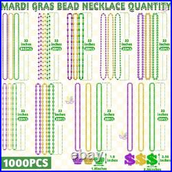 Mardi Gras Beads Bulk (1000 Pcs) Decorations Beads Necklaces Parade-Festivals