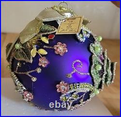 Mark Roberts 70/500 Jewel Ornament Original Box Vintage Peacock Floral Purple
