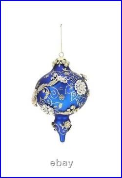 Mark Roberts Christmas 2022 King'S Jewel Finial Ornament, Dark Blue 8 Inches