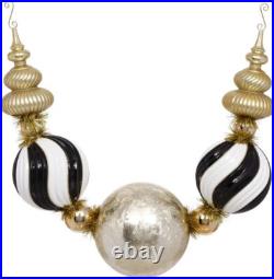 Mark Roberts Christmas Royal Jingle Swag 58 Black White Gold New with Defects Mark Roberts Christmas Royal Jingle Swag 58 Black White Gold New with Defects