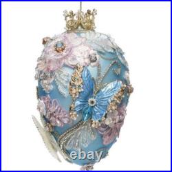 Mark Roberts Pre-Order Faberge Jewel Egg Ornament, Blue 7 Inches