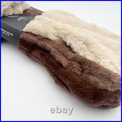 Martha Sewart Set of 3 Faux Fur Neutrals Brown Tan Beige Christmas Stockings