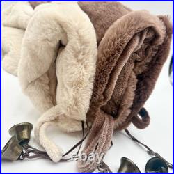 Martha Sewart Set of 3 Faux Fur Neutrals Brown Tan Beige Christmas Stockings