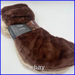 Martha Sewart Set of 3 Faux Fur Neutrals Brown Tan Beige Christmas Stockings