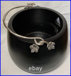 Martha Stewart 9 X 11 Wooden BLACK BUCKET JACK O LANTERN NWT