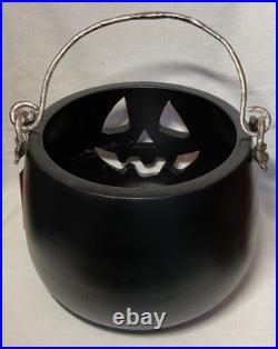 Martha Stewart 9 X 11 Wooden BLACK BUCKET JACK O LANTERN NWT